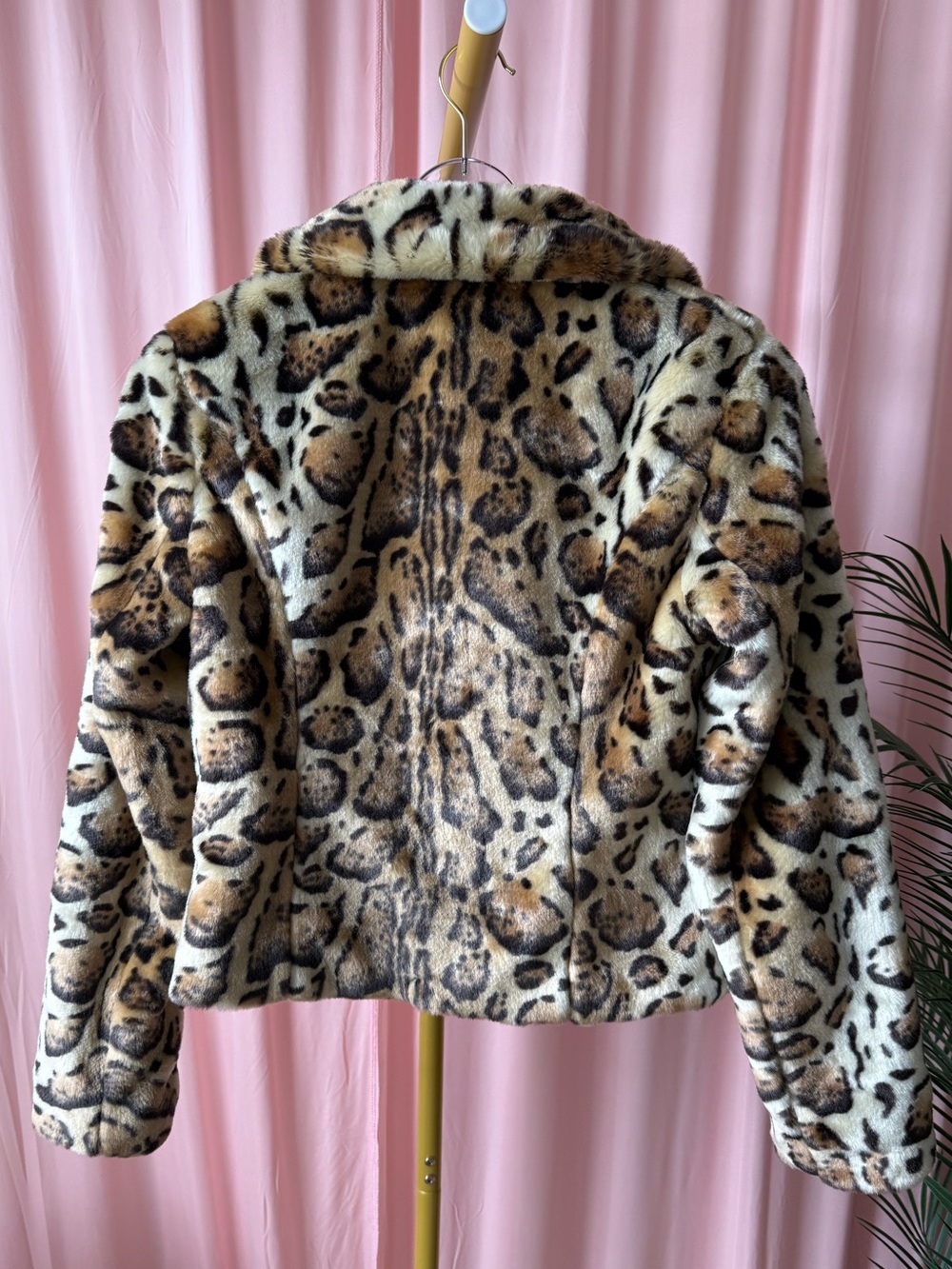 Vintage Caché Leopard Print Faux Fur Teddy Jacket Y2K Size XS - Picture 4 of 5